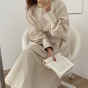 新作新作 純色 ゆったり 長袖 スカート ワンピース   LDLA2660