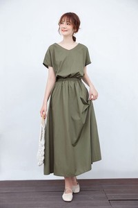 Casual Dress V-Neck One-piece Dress Short-Sleeve
