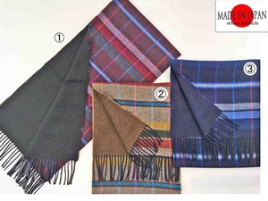 围巾 围巾 横条纹 羊毛 日本制造