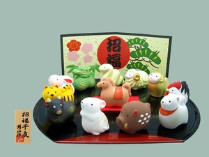 【季節限定】招福干支　十二支揃い【日本製・萬古焼】