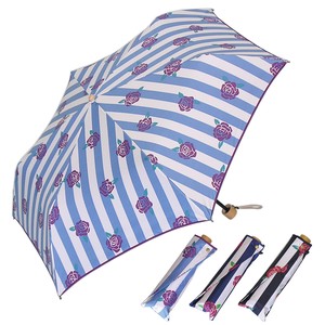 晴雨兼用傘　紫外線予防　UVカットUV対策　ストライプローズ柄レディース用傘　日傘・折畳傘