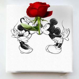 ミッキーマウスのIKEBANA 一輪挿し インテリア雑貨 アートパネル ミニーマウス モノクロ IKE-DSNY-2106-04