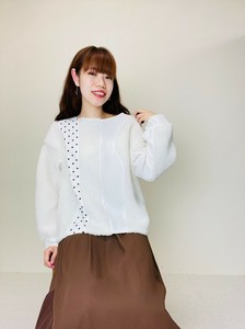 T-shirt/Tee Patchwork Pullover Feather Boa