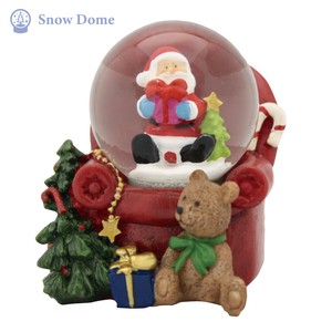 【楽しいクリスマスを迎える☆】45mmソファサンタ スノードーム インテリア