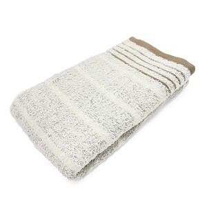Organic Cotton Face Towel Towel Natural Beige Border