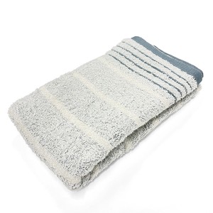 Organic Cotton Bathing Towel Towel Natural Blue Border