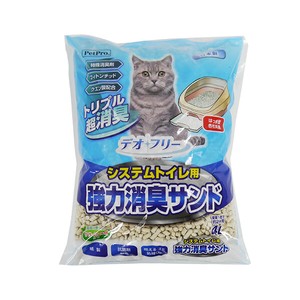 【犬猫 衛生用品】デオフリー システムトイレ用強力消臭サンド4L