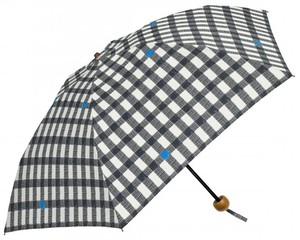 折畳雨傘 50cm ギンガム BLACK【392／サンキューニ】S41004