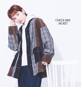Checkered Denim Tailored Jacket