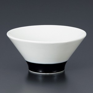 ≪メーカー取寄≫白釉ハマ黒6.5麺鉢