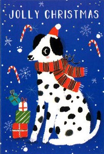 MIN CARD Christmas Scarf Dog Message Card