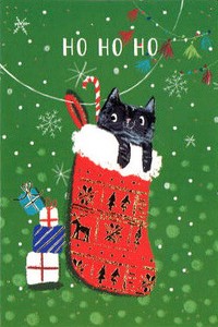 MIN CARD Christmas Socks Cat Cat Message Card