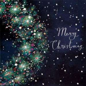 グリーティングカード クリスマス「夜空のリース」 メッセージカード