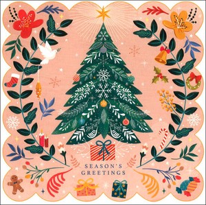 Greeting Card Christmas Christmas Tree Wreath Message Card