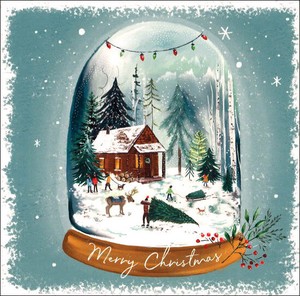 Greeting Card Christmas Snow Dome Message Card