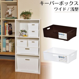 Box Wide Shallow Type Brown White Partition Attached 3 Steps Box Storage Storage Case