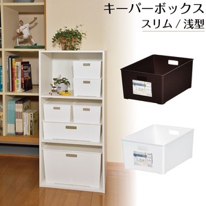 Box Slim Shallow Type Brown White 3 Steps Box Storage Storage Case