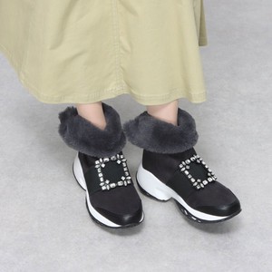 Water-Repellent Buckle Eco Fur Sneaker Boots Boots