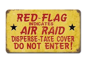 【サイン】スティール サイン RED FLAG AIR RAID PT-V-046