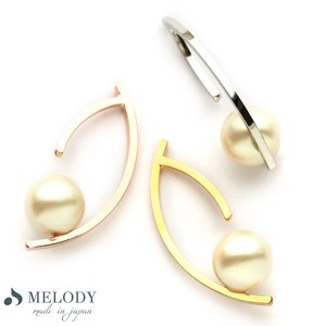 Clip-On Earrings Gold Post Pearl Earrings Ear Cuff Back Jewelry Formal Made in Japan