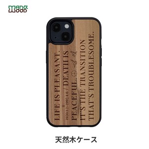 iPhone 13 ケース 天然木 バックカバー Man&Wood Life is… 木製 背面カバー型