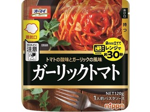 日本製粉 オーマイ レンジでガーリックトマト 120g x12 【パスタソース】