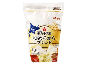 日本製粉 強力小麦粉 ゆめちからブレンド 1Kg x12 【小麦粉・パン粉・ミックス】