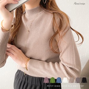Sweater/Knitwear Knitted Long Sleeves High-Neck Tops Rib