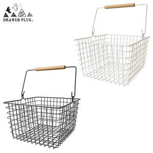Wooden Handle Iron Square Basket