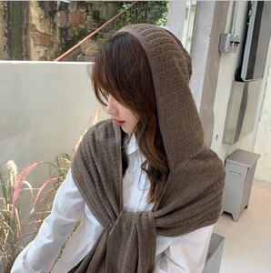 With Hood Knitted Shawl Stole