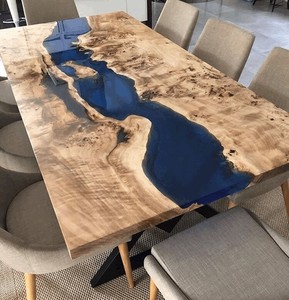 Natural Wood Resin Dining Table