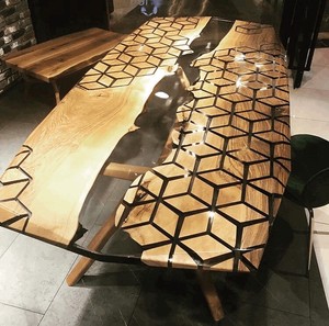 Natural Wood Resin Dining Table 20