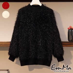 EC4272 ラメシャギーセーター 長袖 キラキラ カジュアル かわいい 大きいサイズ