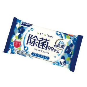 <低額ノベルティ>リファインアルコール ポケットウェットティッシュ10枚1P LD-122