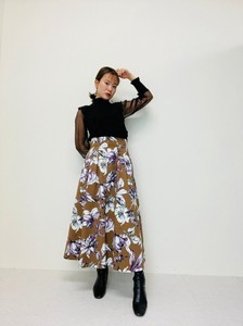 Skirt Color Palette Narrow Skirt Flower Print Waist