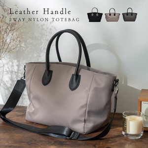 21 38 Nylon Cow Leather Top Leather Combi Handbag Handbag Shoulder