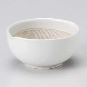 白マット波紋櫛目丸型3.5寸すり鉢 日本製 美濃焼