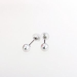 Pierced Earring Gold Post Pearls/Moon Stone 4.0 ~ 4.5mm