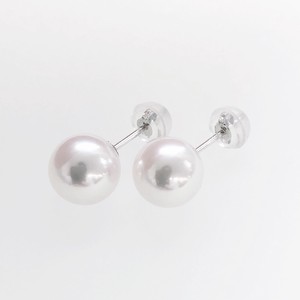 Pierced Earrings Gold Post Pearls/Moon Stone 8.0 ~ 8.5mm