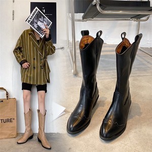韓国ファッション 2021 秋冬新作 太いヒール ブーツ