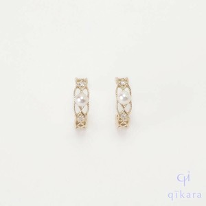 Pierced Earrings Gold Post Pearls/Moon Stone Ladies fashion Jewelry