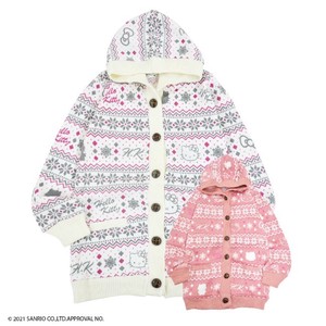 Sweater/Knitwear Hooded Hello Kitty Knit Sew Long Sanrio Characters Cardigan Sweater