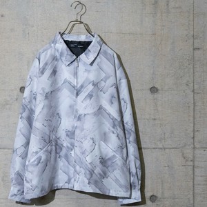 【SPECIAL PRICE】とろみジョーゼット 総柄プリント ルーズサイズ ZIP ジャケット