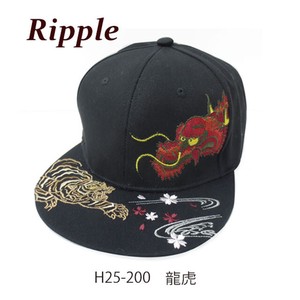 【Ripple】刺繍フラットキャップ 龍虎