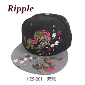 【Ripple】刺繍フラットキャップ 双龍
