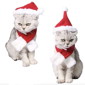 秋冬 ペット用品 クリスマス服 帽子 マント 服を飾る クリスマス 猫 犬 cw97