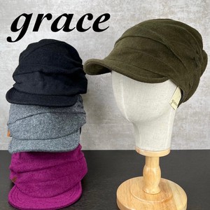 【秋冬 特価】GRACE　グレース 　ウール混キャスケット　キャップ　ユニセックス　帽子