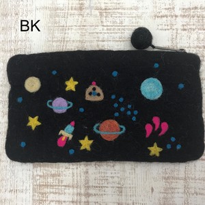 Handmade Felt Square Pouch Space Space