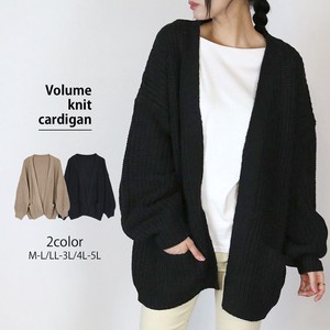 Sweater/Knitwear Large Silhouette Cardigan Sweater Puff Sleeve Ladies Autumn/Winter