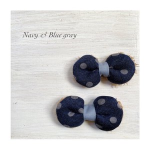 Knitted Fluffy Ribbon Dot Hair Elastic Shibori Blue Gray